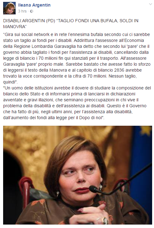 renzi disabili manovra finanziaria garavaglia argentin