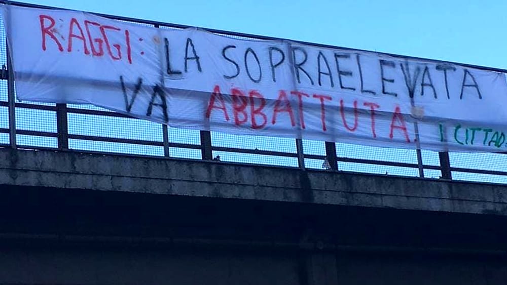 virginia raggi tangenziale sopraelevata tiburtina