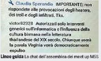 La chat scherzosa dell'assemblea romana: "Chi parla di Virginia sarà espulso" article-post