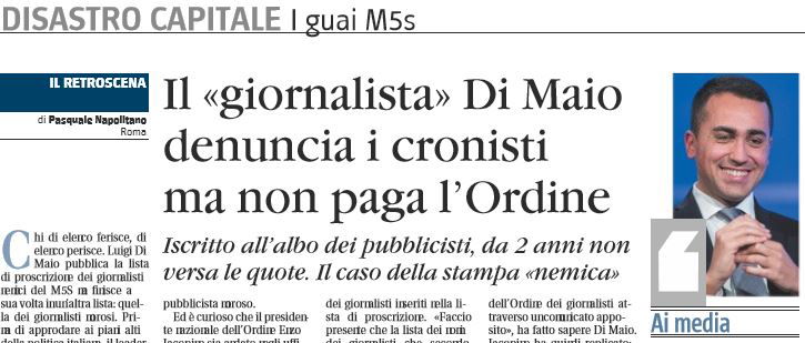 «Luigi Di Maio non paga l'Ordine dei Giornalisti» article-post