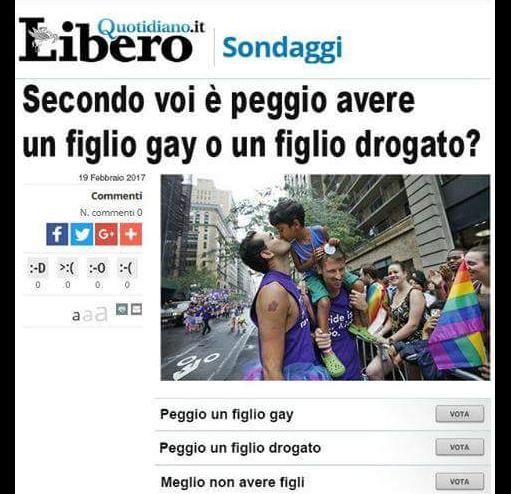 Il sondaggio di Libero sui figli gay o drogati è un fake article-post