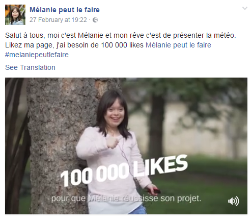 Mélanie Ségard meteo france 2 sindrome down - 1