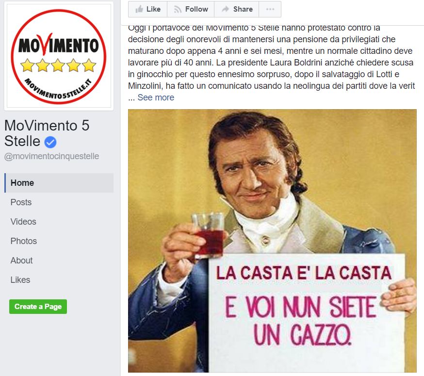 Gli insulti a Laura Boldrini sulla pagina del M5S article-post