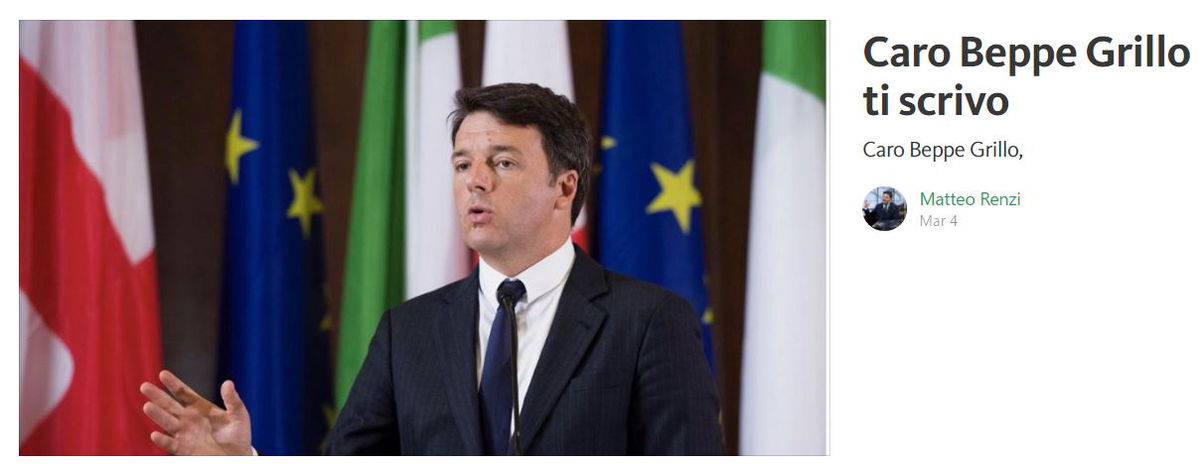 La lettera di Matteo Renzi a Beppe Grillo article-post