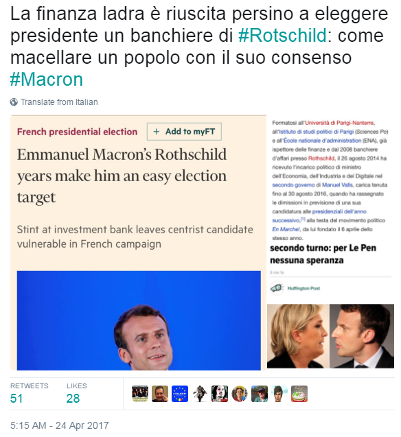 macron rothschild complotto presidenziali francesi le pen - 1