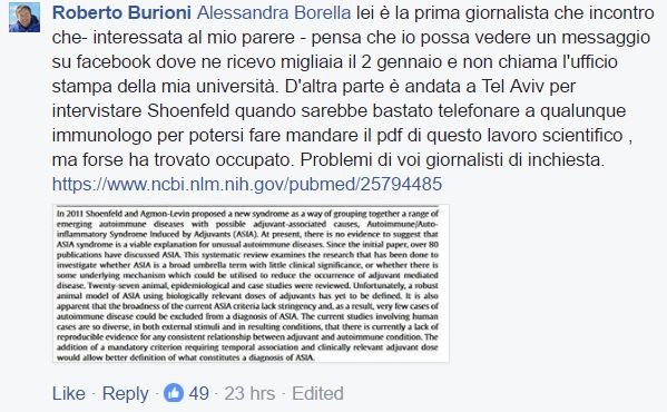 roberto burioni report