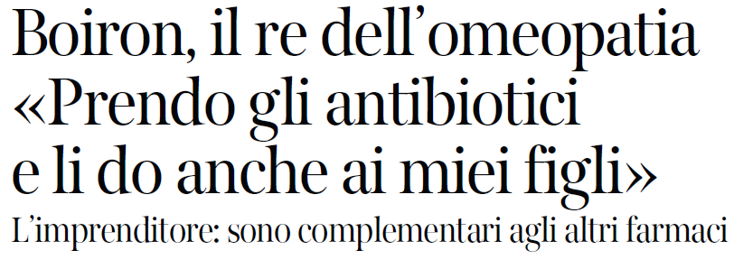 boiron corriere della sera omeopatia antibiotici - 1