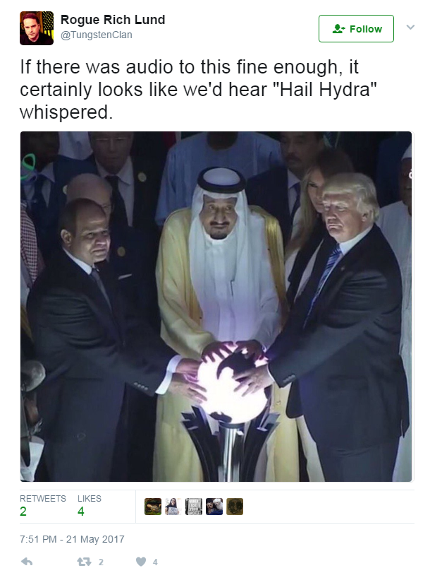 donald trump sfera luminosa arabia saudita - 3