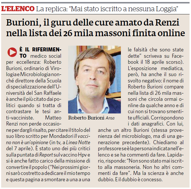 fatto quotidiano burioni massone vaccini - 1