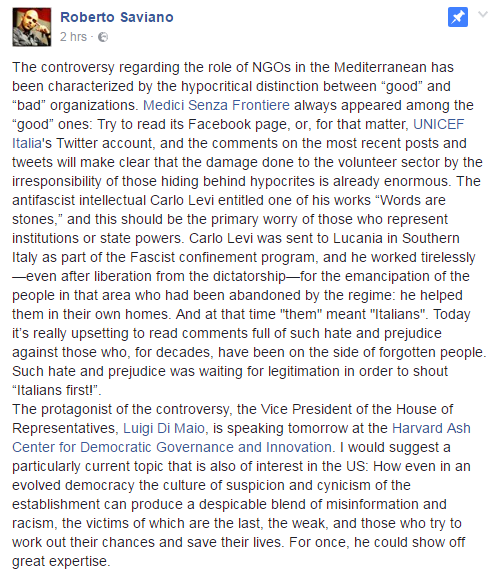 luigi di maio harvard saviano ong - 2