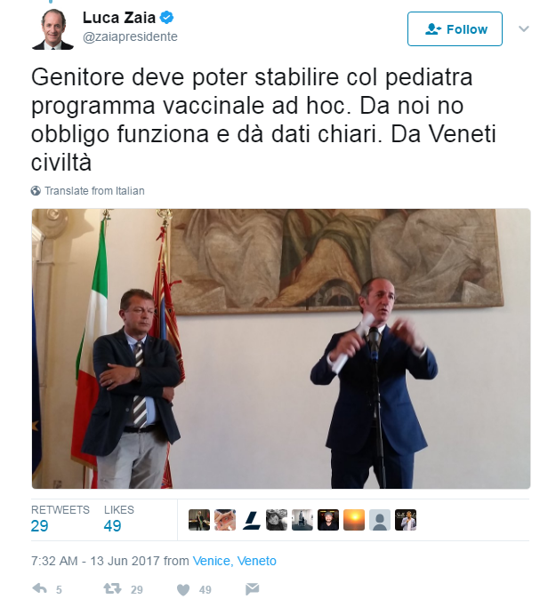 veneto zaia obbligo vaccinale decreto lorenzin vaccini obbligatori - 1