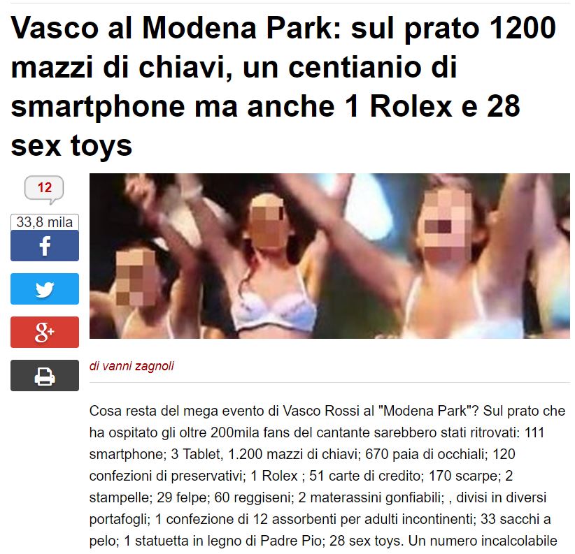 Come è nata la bufala del "Cosa resta dopo l'evento di Vasco Rossi al Modena Park" article-post