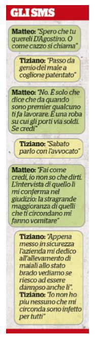 sms matteo tiziano renzi