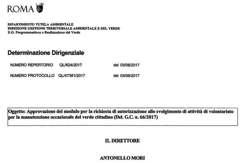 L'assicurazione obbligatoria per i volontari per il verde a Roma article-post