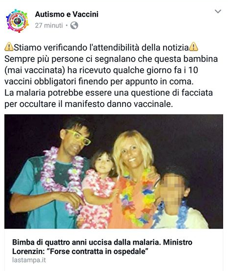 Quelli che hanno scoperto che Sofia Zago è morta "per i vaccini" article-post