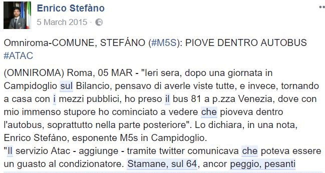 Cosa diceva il M5S quando pioveva a Roma ed era sindaco Marino article-post