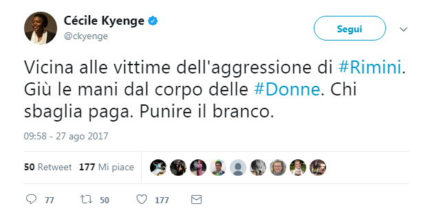 fabrizio bracconeri kyenge insulti twitter - 14