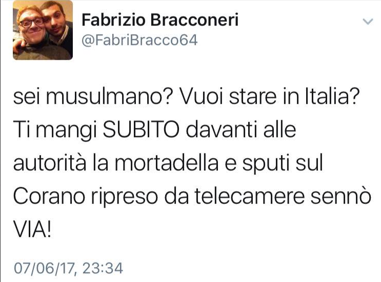 fabrizio bracconeri kyenge insulti twitter - 16