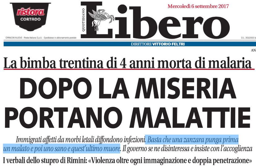 Libero e le maledette zanzare immigrate che portano la malaria article-post