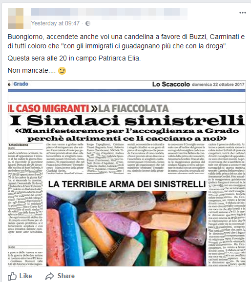 casapound grado profughi sindaco raugna -4