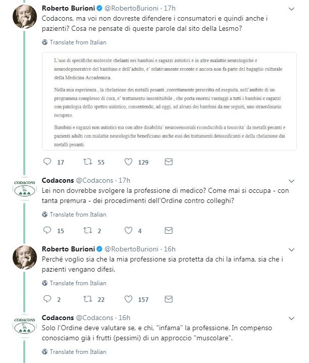 codacons radiazione lesmo vaccini autismo burioni -1