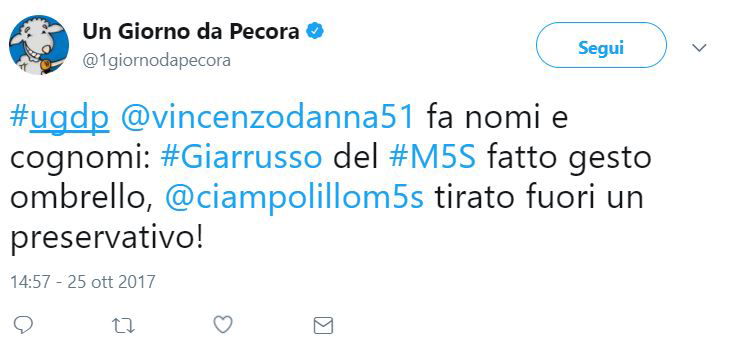 Il gesto dell'ombrello di Giarrusso durante il voto per il Rosatellum article-post