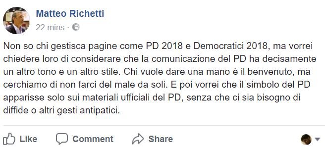 matteo richetti pd democratici 2018