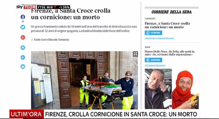 Crollo alla basilica di Santa Croce a Firenze: muore un turista article-post