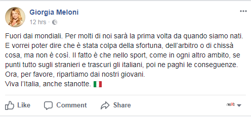 Meloni stranieri italia eliminazione mondiale - 10