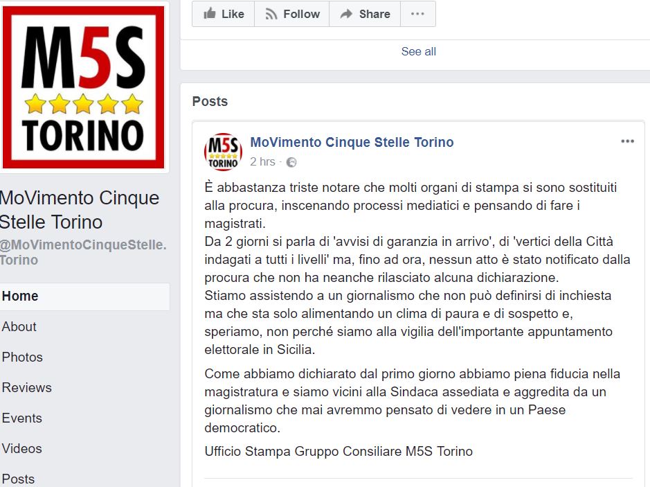 Il M5S Dice No Ai Processi Mediatici Quando Riguardano La Appendino ...