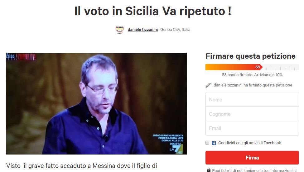 voto in sicilia petizione