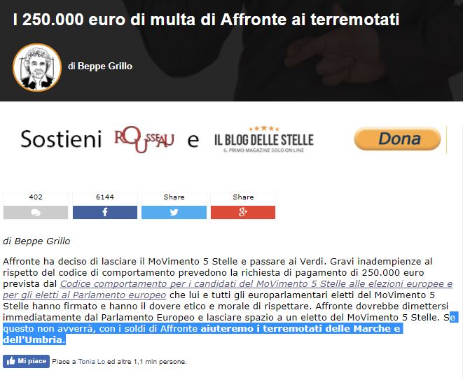 Perché la storia dei 100mila euro di multa ai voltagabbana è una bufala article-post