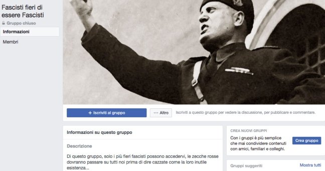 arianna giunti fascisti su facebook