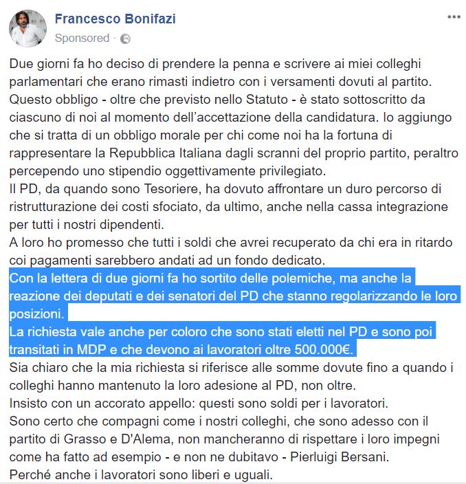 francesco bonifazi mdp
