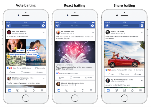 share baiting facebook condivisioni engagement bait - 1