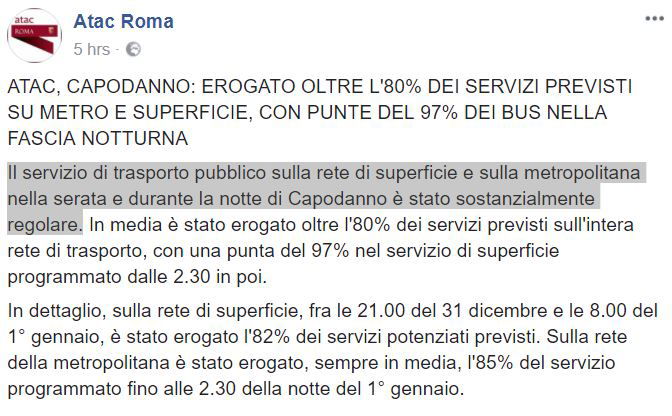 E l’ATAC si vanta del servizio ridotto di un quinto a Capodanno article-post
