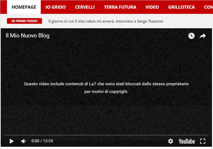Il primo problemino di Beppe Grillo con il nuovo blog article-post