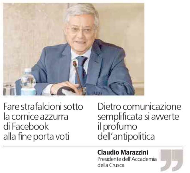 claudio marazzini accademia della crusca m5s