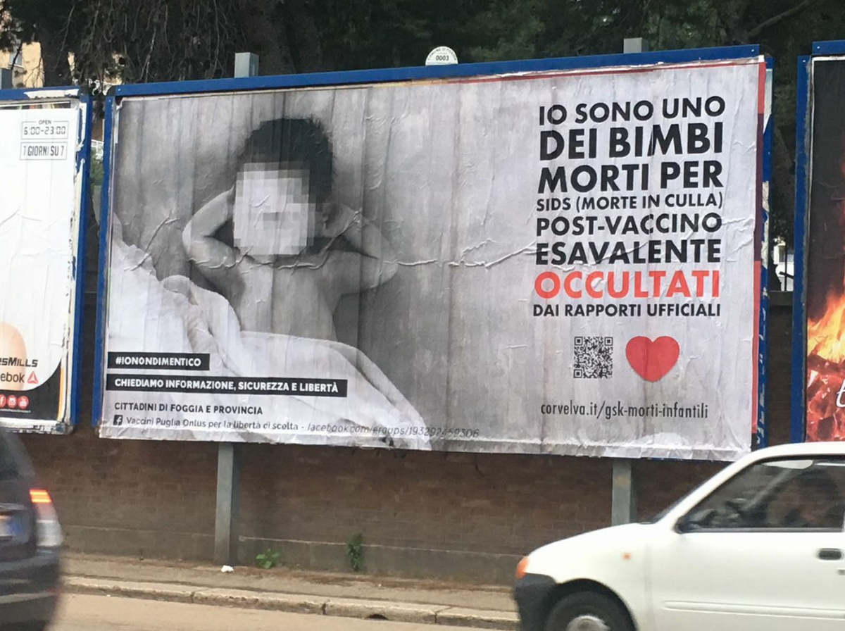 Il manifesto free vax che dice che i vaccini causano la SIDS article-post