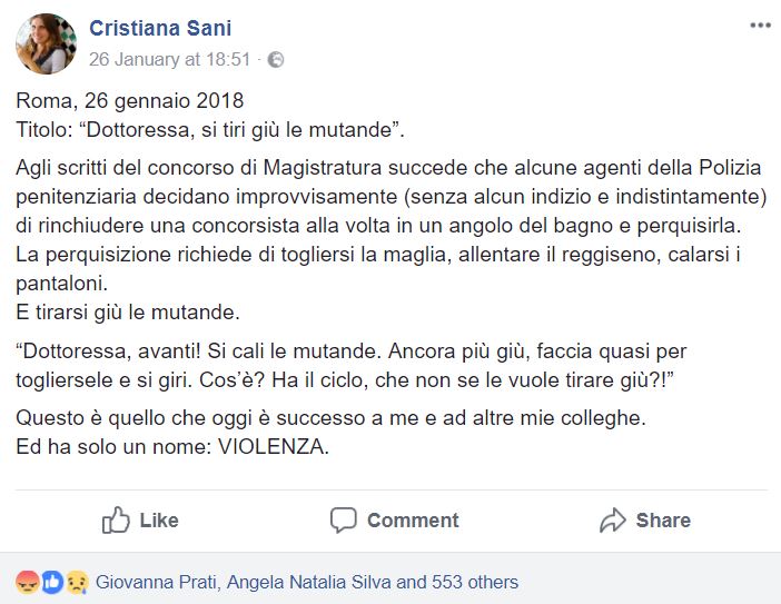 Cristiana Sani: la storia della perquisizione al concorso di magistratura article-post