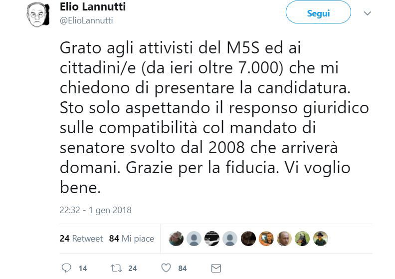 Elio Lannutti candidato con il M5S? article-post