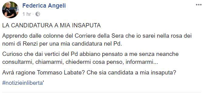federica angeli bufala candidata