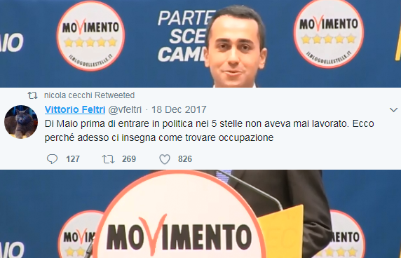 Quando Nicola Cecchi (M5S) sfotteva Di Maio con il tweet di Vittorio Feltri article-post