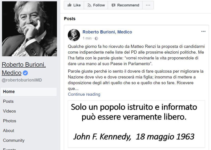 Roberto Burioni non si candida con il Partito Democratico article-post