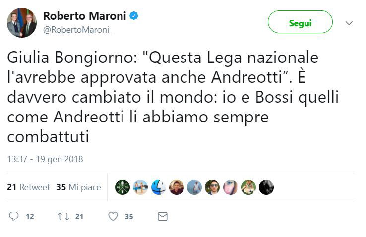 Maroni sfotte Salvini su Andreotti e Giulia Bongiorno, ma… article-post