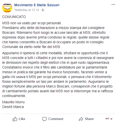 sassari rissa consiglio comunale 5 stelle - 1