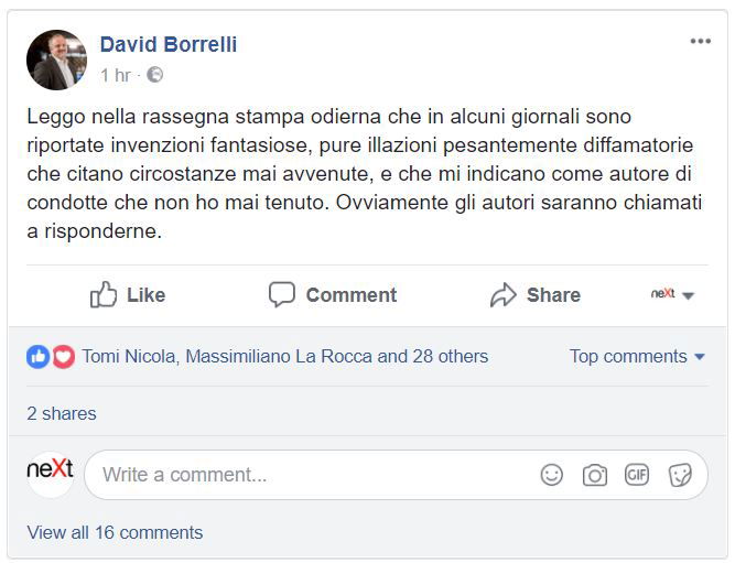 «David Borrelli è irreperibile» article-post