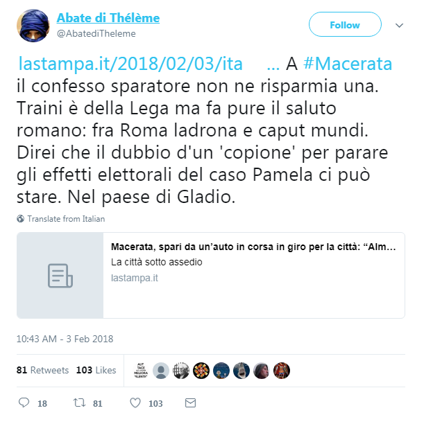 false flag macerata traini - 3