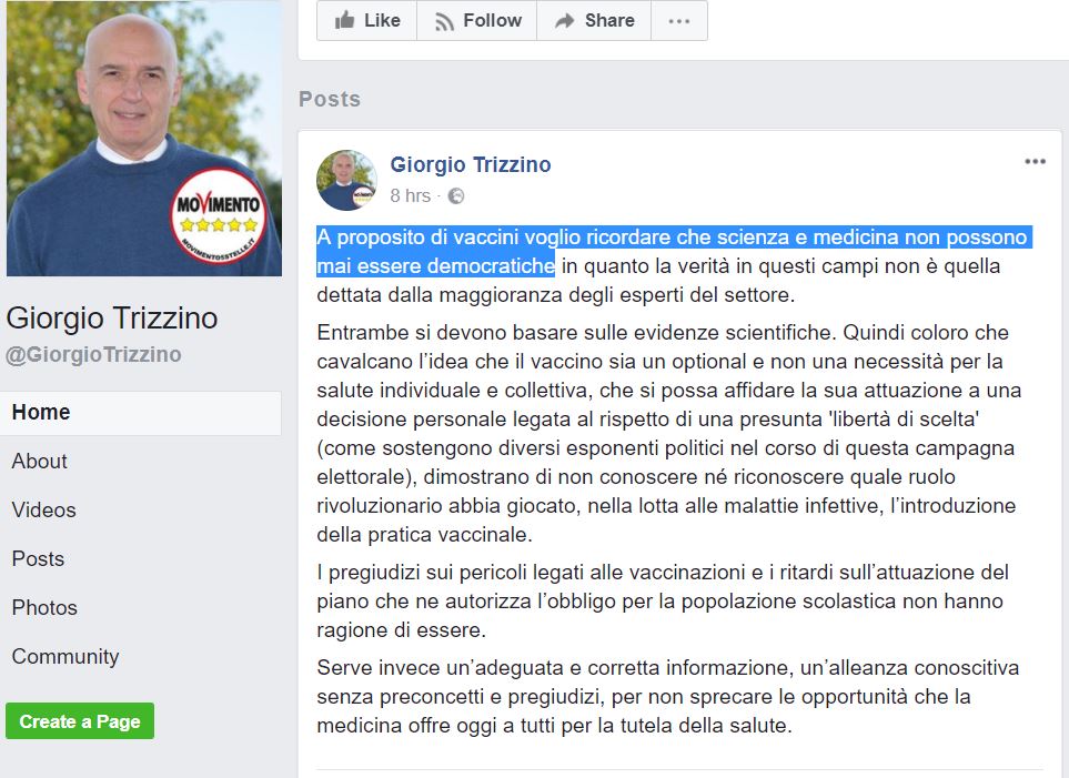 giorgio trizzino m5s vaccini