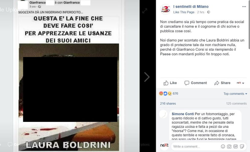 La foto di Laura Boldrini “sgozzata” su Facebook article-post